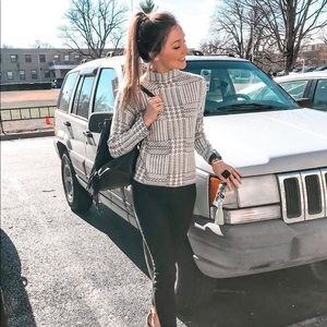 Nwt Max Studio Mockneck Plaid Sweater 